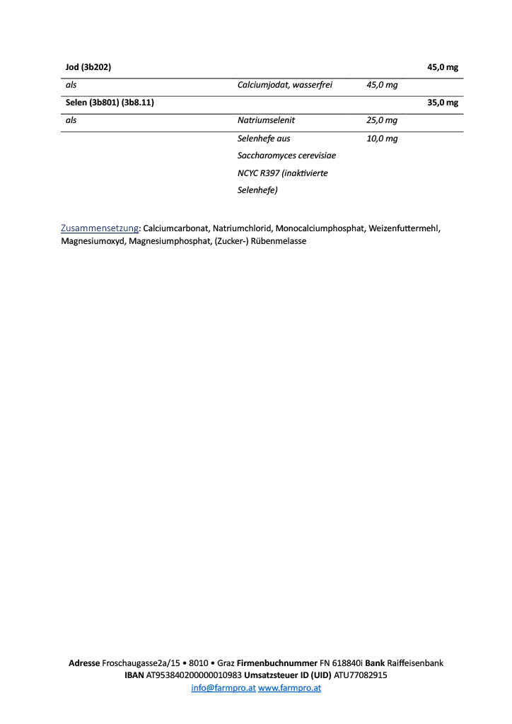 Farmpro Phosphor Plus - Mineralfutter für Rinder